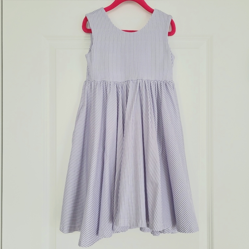 Charming Mary, size 6 dress, white and purple